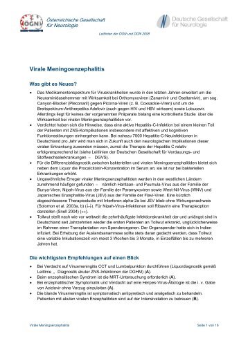 Virale Meningoenzephalitis - Ãsterreichische Gesellschaft fÃ¼r ...