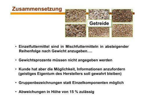 Wie interpretieren Sie Inhaltsangaben von Futtermitteln richtig?