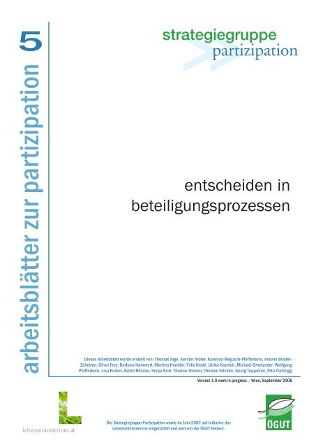 Arbeitsblatt Nr. 5 downloaden (PDF, 141 KB) - Partizipation