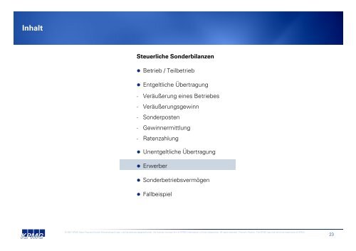 Steuerliche Sonderbilanzen