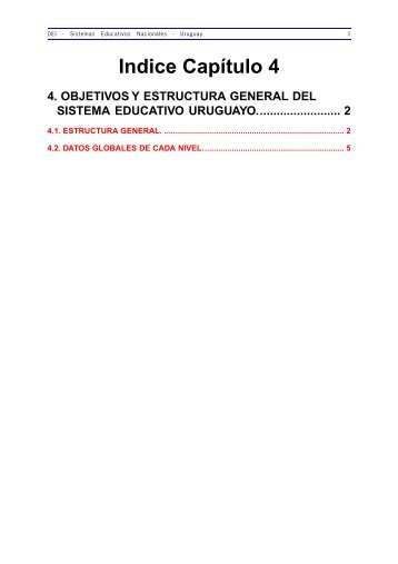 4. Objetivos y Estructura General del Sistema Educativo ... - OEI