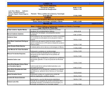 LUNES 19 CURSO Martes 20 - OEI