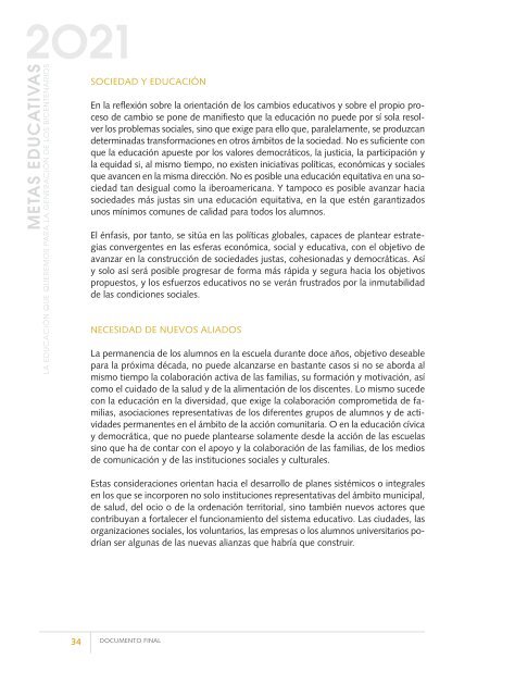 SINTESIS (112 paginas):METAS 2021 - OEI