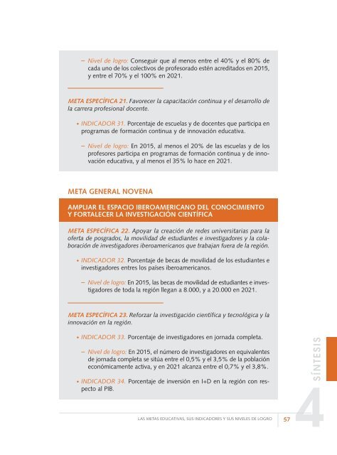 SINTESIS (112 paginas):METAS 2021 - OEI