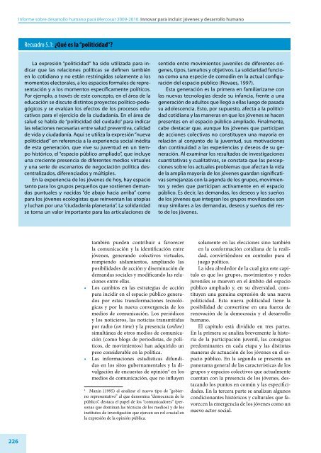 Informe sobre desarrollo humano para Mercosur 2009-2010 - OEI