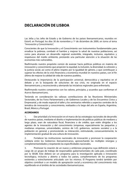 Declaracion Lisboa - OEI