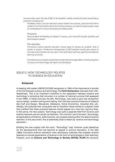 Science education policy-making: eleven emerging issues; 2008 - OEI