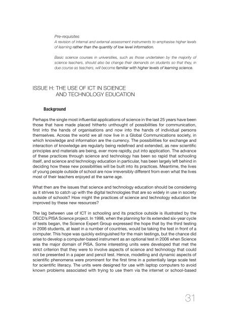 Science education policy-making: eleven emerging issues; 2008 - OEI