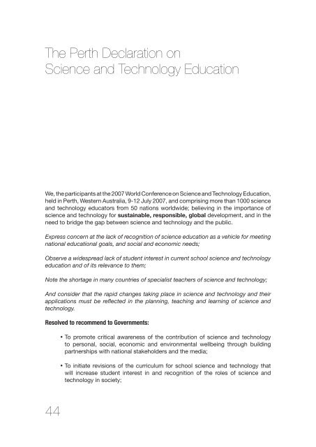 Science education policy-making: eleven emerging issues; 2008 - OEI