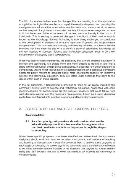 Science education policy-making: eleven emerging issues; 2008 - OEI