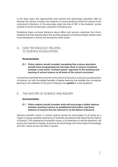 Science education policy-making: eleven emerging issues; 2008 - OEI