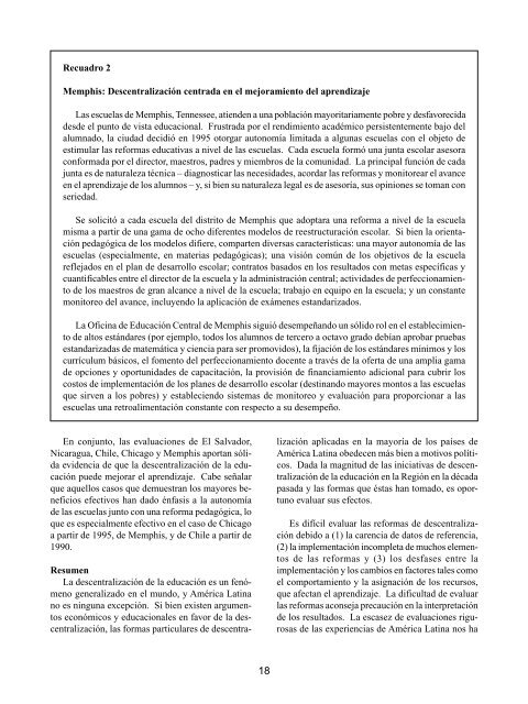 Descentralizacion educativa en America Latina - OEI