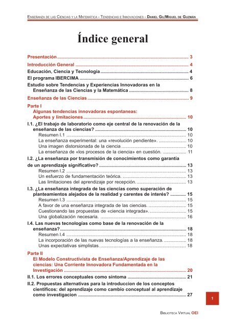 EnseÃ±anza de las Ciencias y la MatemÃ¡tica Tendencias e ... - OEI