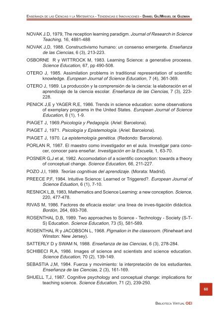 EnseÃ±anza de las Ciencias y la MatemÃ¡tica Tendencias e ... - OEI