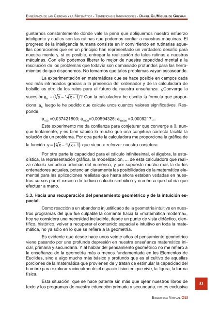 EnseÃ±anza de las Ciencias y la MatemÃ¡tica Tendencias e ... - OEI