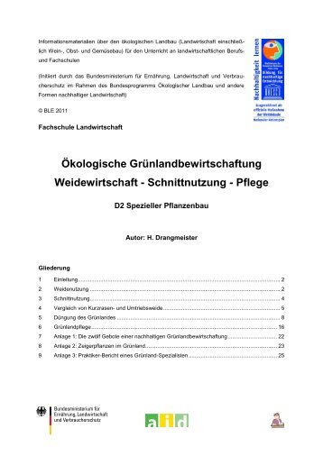 Schnittnutzung - Pflege - Oekolandbau.de