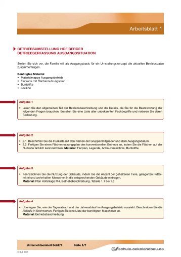 Arbeitsblatt 1 - Oekolandbau.de