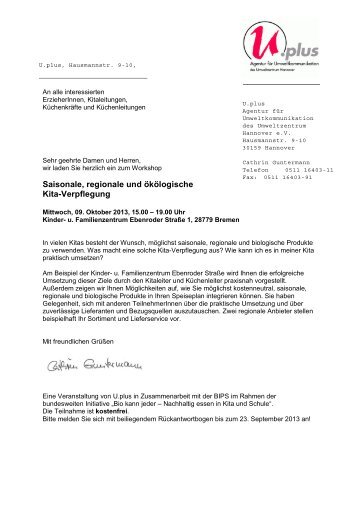 Saisonale, regionale und ökölogische Kita ... - Oekolandbau.de