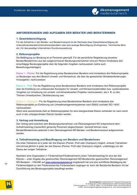 informationsblatt fÃ¼r berater und beraterinnen Ã¶komanagement ...