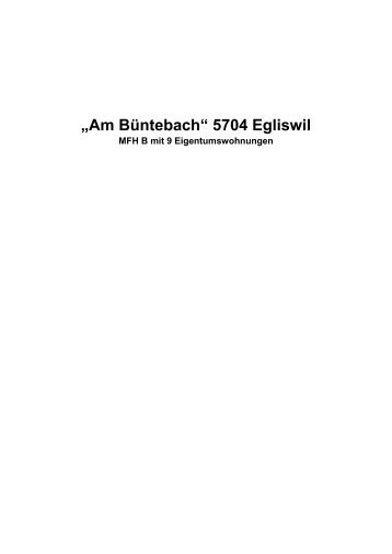 Dossier Eigentumswohnungen Egliswil - Oekoplan Architekten GmbH