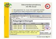 Dokumentenverwaltung mit MS-Excel