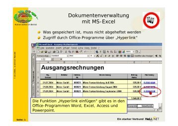 Dokumentenverwaltung mit MS-Excel