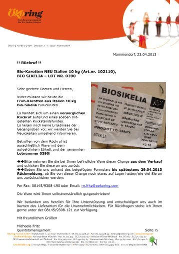 BIO SIKELIA – LOT NR. 0390 - Ökoring Handels GmbH