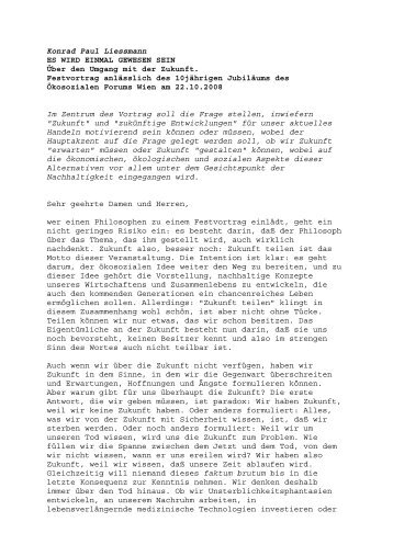 Konrad Paul Liessmann ES WIRD EINMAL GEWESEN SEIN Ãber ...