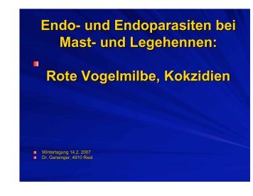 Endo- und Endoparasiten bei Mast- und Legehennen: Rote ...