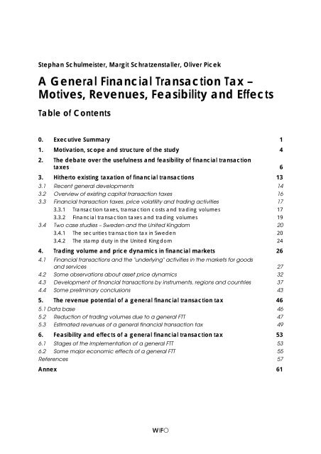 A General Financial Transaction Tax â Motives, Revenues ...