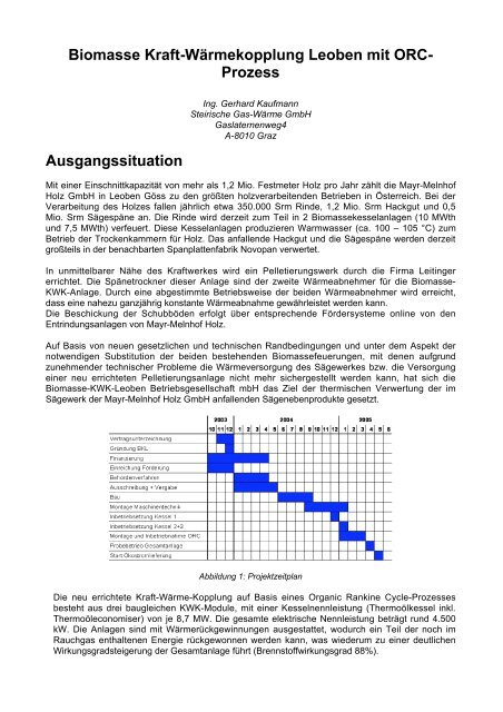 Biomasse Kraft-WÃ¤rmekopplung Leoben mit ORC- Prozess ...