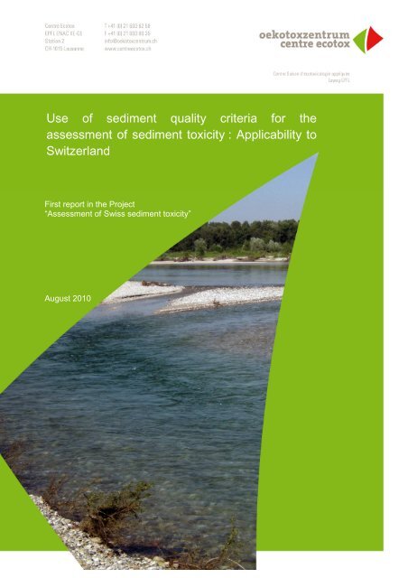 Use of sediment quality criteria for the assessment ... - Oekotoxzentrum