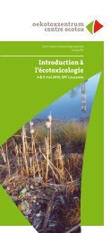 Introduction à l'écotoxicologie - Oekotoxzentrum