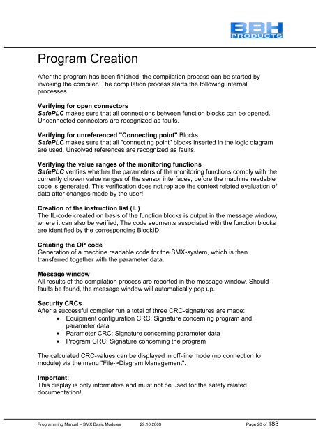 SMX Programming Manual for the SMX Module - OEM Automatic AB