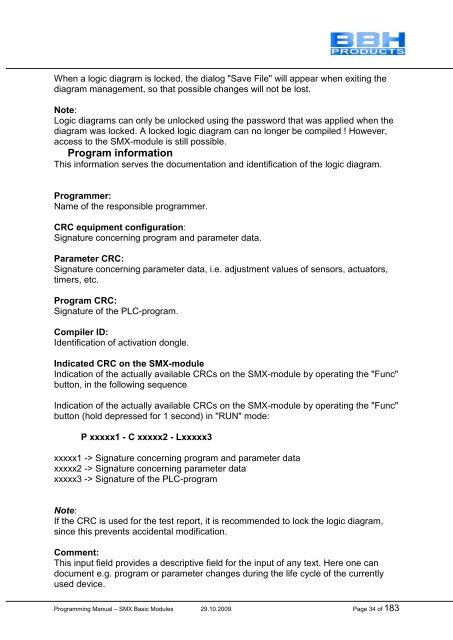 SMX Programming Manual for the SMX Module - OEM Automatic AB