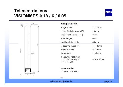 Telecentric lens - OEM Automatic AB