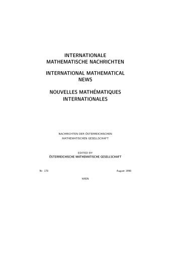internationale mathematische nachrichten - Ãsterreichische ...
