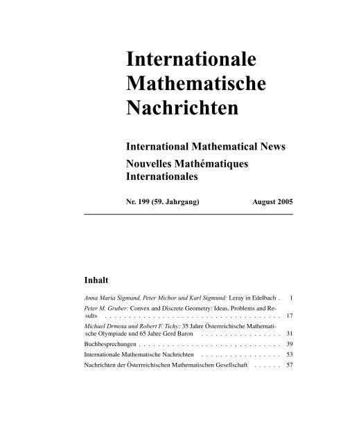 199 - Ãsterreichische Mathematische Gesellschaft