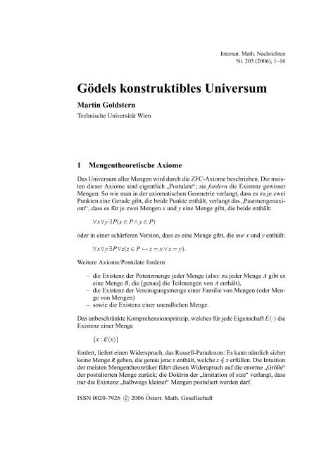 203 - Ãsterreichische Mathematische Gesellschaft