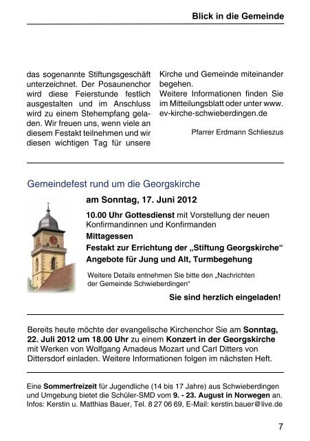 miteinander - Evangelische Kirchengemeinde Schwieberdingen