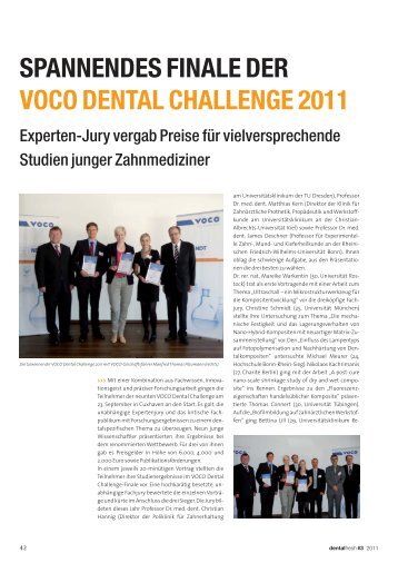 Spannendes Finale der VOCO Dental Challenge ... - zahniportal.de