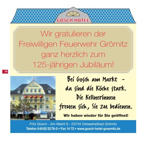 125-jährigen Jubiläum! - Feuerwehr Grömitz