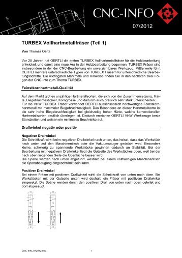 TURBEX VollhartmetallfrÃ¤ser (Teil 1) - OERTLI Werkzeuge AG
