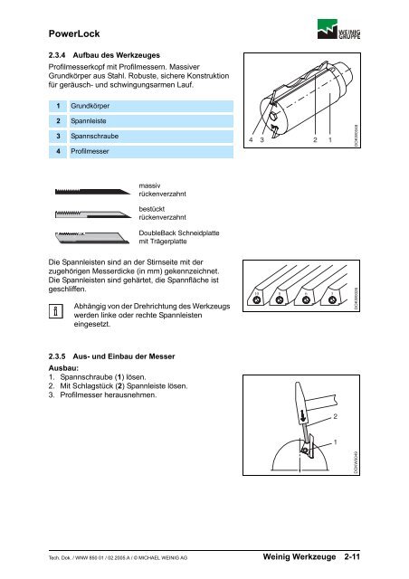 Weinig Werkzeuge - OERTLI Werkzeuge AG