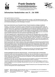 Informationsschreiben vom 21. Juli 2005 - Frank Oesterle