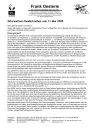 Informationsschreiben vom 11. Mai 2005 - Frank Oesterle