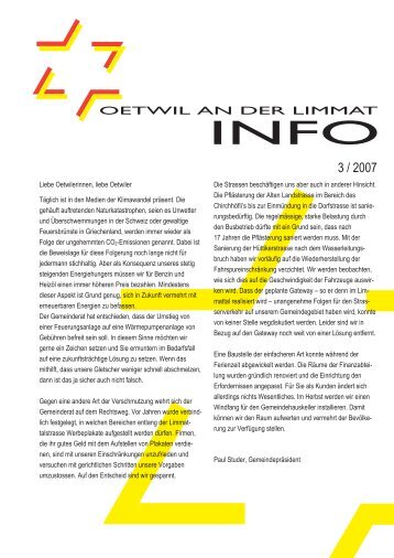 Ausgabe 3/2007 - Oetwil an der Limmat