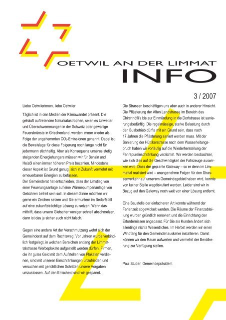 Ausgabe 3/2007 - Oetwil an der Limmat