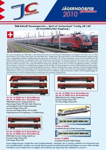 Railjet Spirit of Switzerland - EYRO Modellbahn GmbH