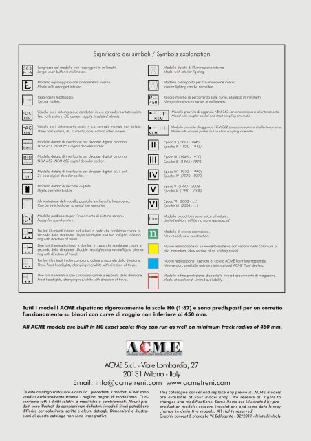 Catalogo ACME 2011-copertina.qxd - Modellismo ferroviario